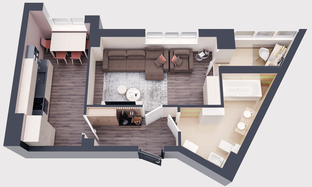 Планировка 1-комнатной квартиры Краснодар